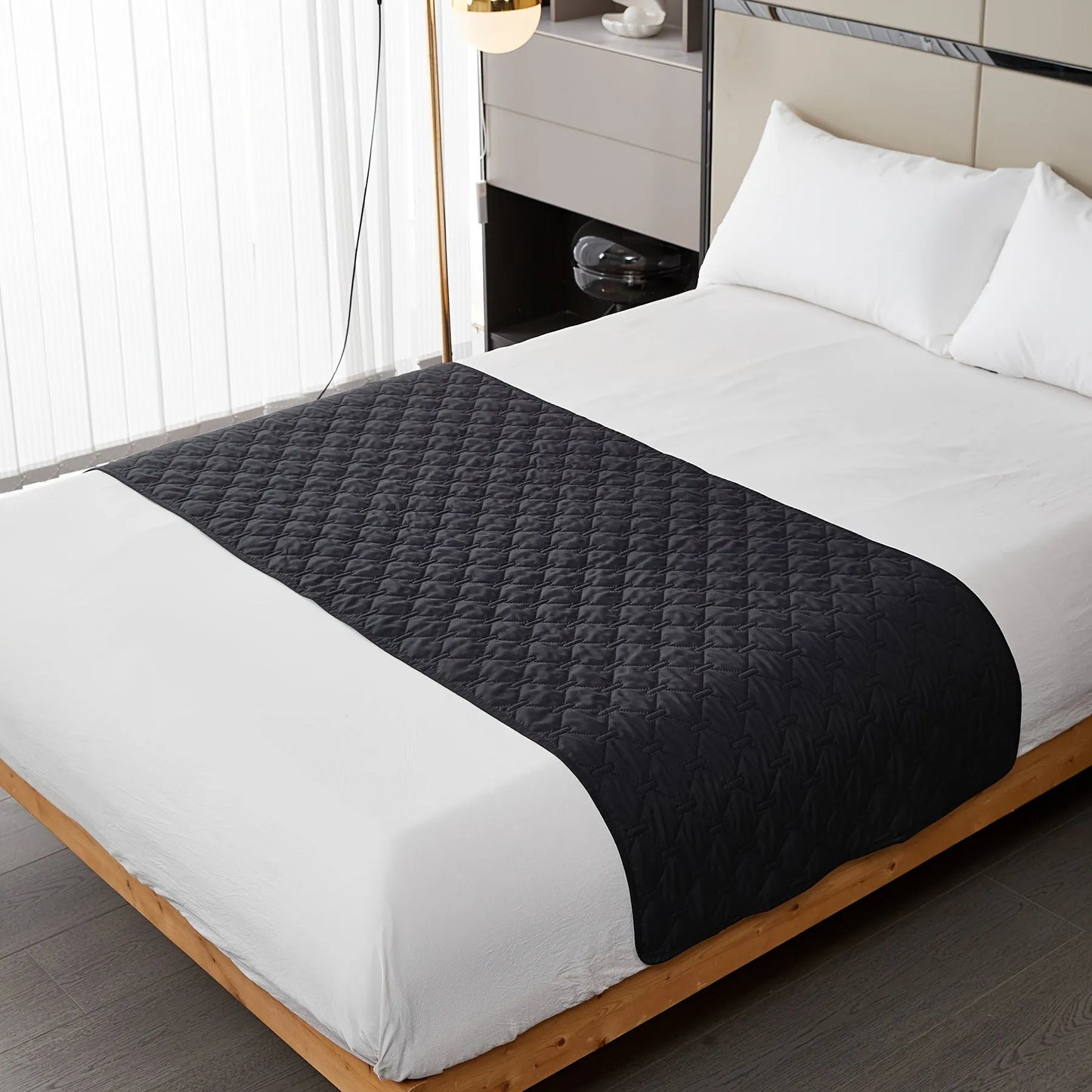 Waterproof and non-slip dark gray mattress protector cover by Lootquake LLC, available in 52x79 inches and 68x79 inches fo...