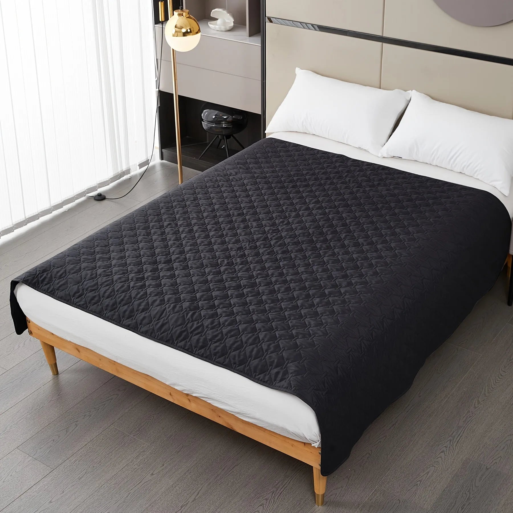 Waterproof and non-slip mattress protector dog bed cover by Lootquake LLC in dark gray, available in 52x79 inch and 68x79 ...