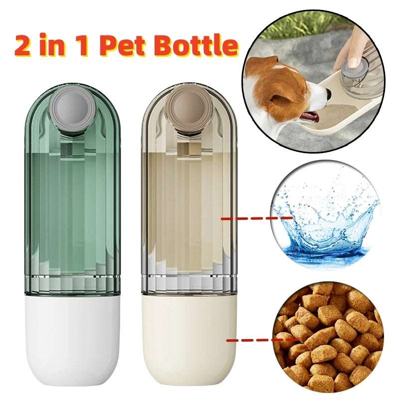 2 In 1 Pet Water Cup Segment Design Green Dog Walking