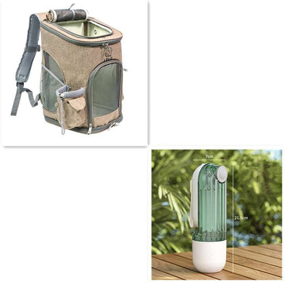 2 In 1 Pet Water Cup Segment Design Green Dog Walking