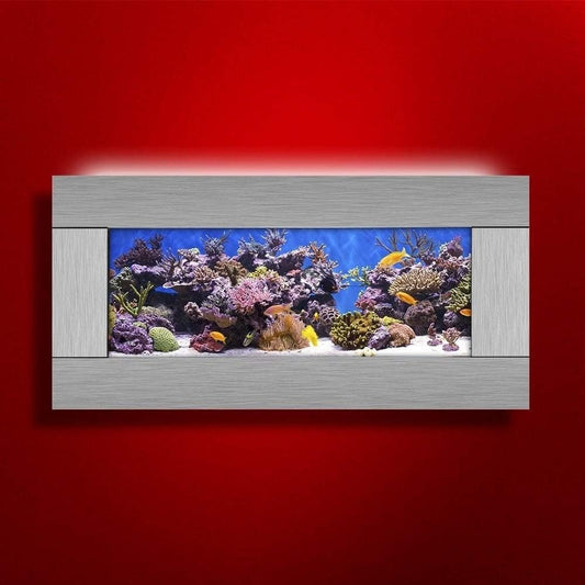 2.0 Wall Mounted Aquarium - Skyline - Silver Stainless Steel