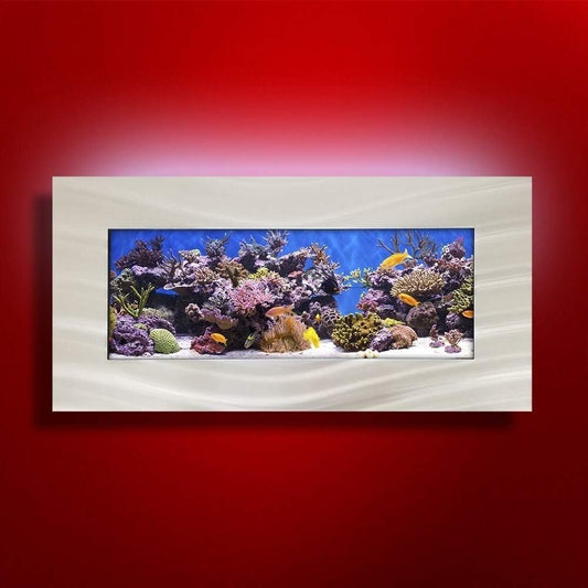 2.0 Wall Mounted Aquarium - Skyline - Silver Stainless Steel