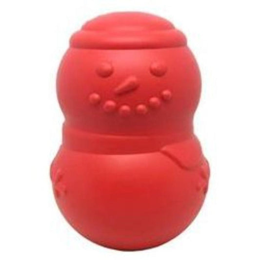 Rubber Christmas Snowman Red Large Dog Toy