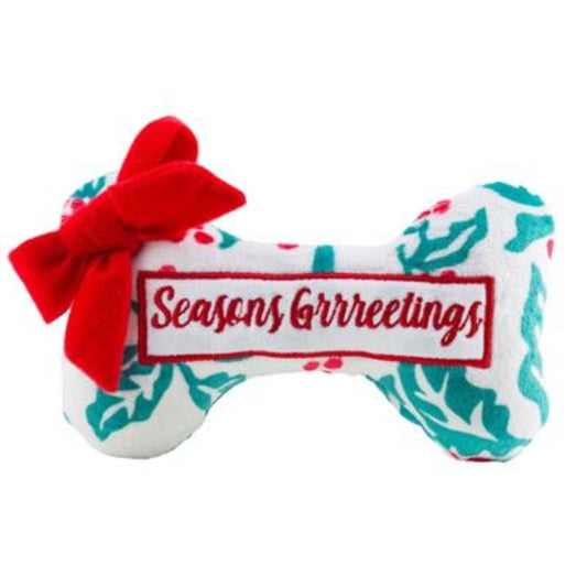 Puppermint Bone Holly Print (Seasons Grrreetings) Dog Toy