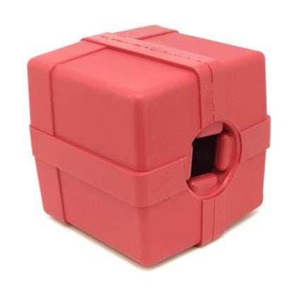 Rubber Gift Box Red Treat Dispensor Dog Toy