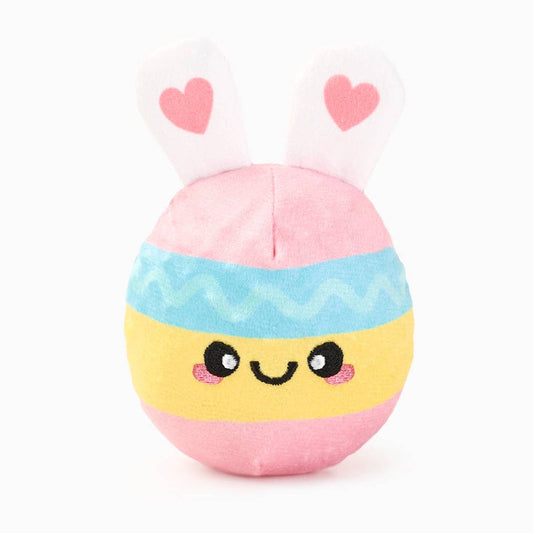 Hoppin' Easter Bunny Striped Pastel Egg Super Ball Plush Dog Toy