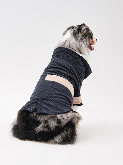 Rope Shirt Blue Beige Dog Apparel Premium Pet Supply Premium - detail view