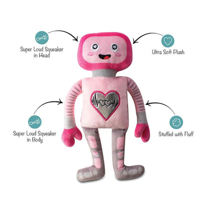 Will You Beep My Valentine Pink Plush Dog Toy