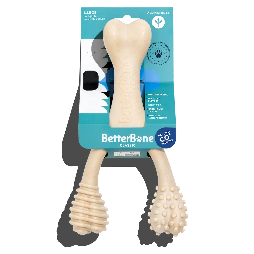 The Better Bone Natural Dog Bone BetterBone CLASSIC - All Natural, Non-Toxic, Safer on Teeth, Soft, Puppy, Dog Chew-NYLON FREE