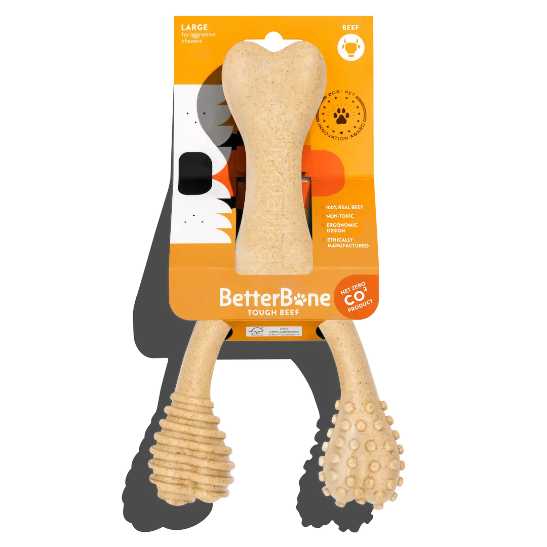 The Better Bone Natural Dog Bone BetterBone TOUGH - Durable All-Natural, Food-Grade, No Nylon, Non-Toxic, Puppy, Dog Chews - For Aggressive Chewers.