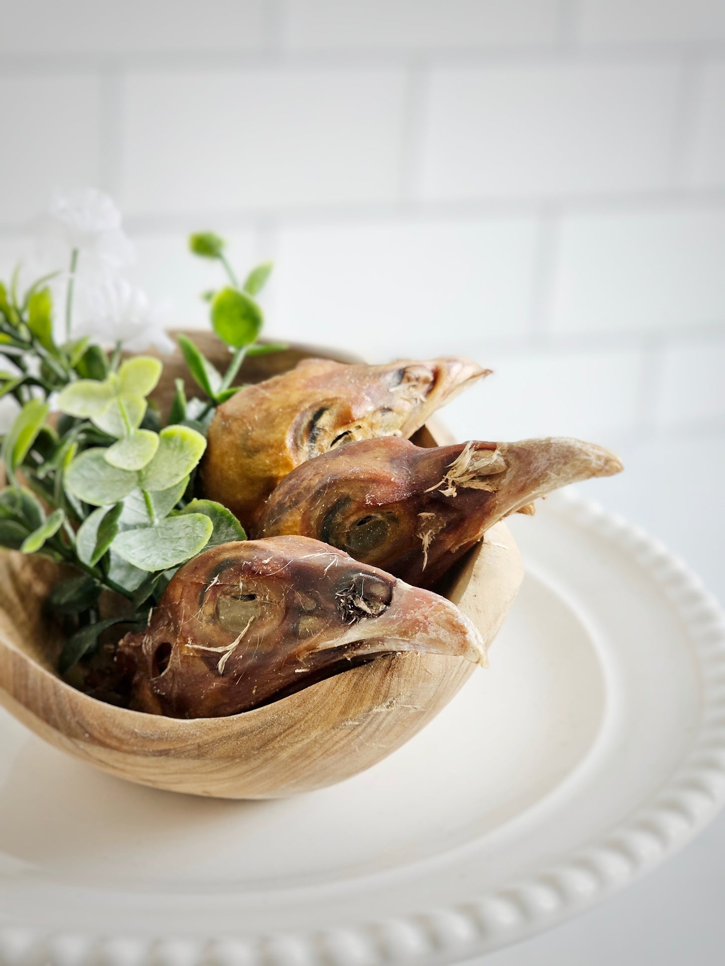 Naked Beasts Air-Dried Pheasant Head Dental Chews for Dogs