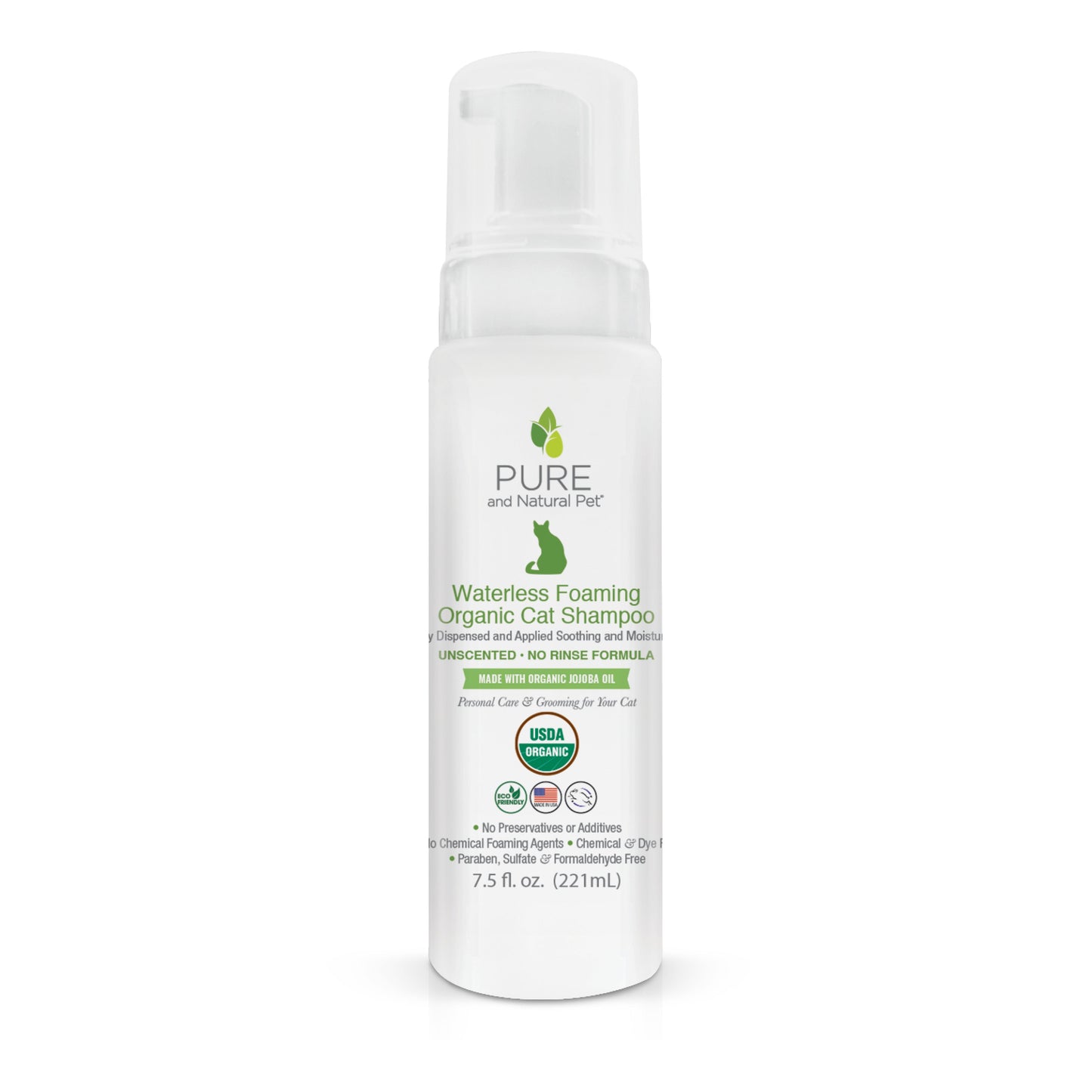 Organic Waterless Foaming Cat Shampoo - Unscented
