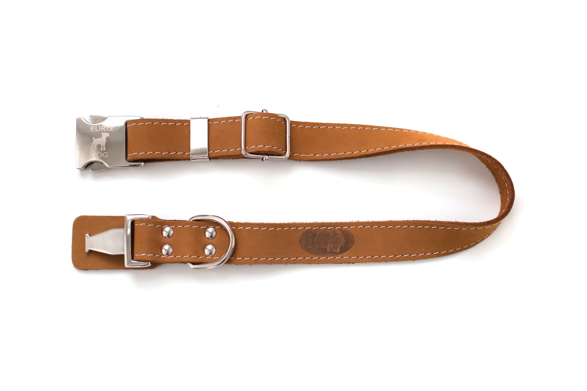 Bestseller Quick - Release Earth Brown Leather Dog Collar with Metal Buckle - Dog Harnesses - Euro - Dog Collars and Leads