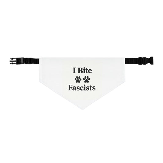 I Bite Fascists Dog Bandana and Collar