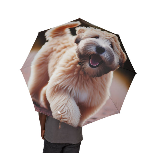 Soft Coated Wheaten Terrier Semi-Automatic Foldable Umbrella