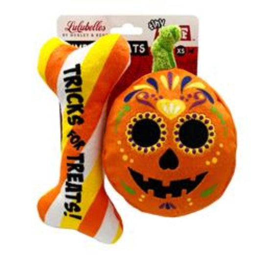 Tricks for Treats Pumpkin Tiny Tuff Dog Toy - 2 pcs