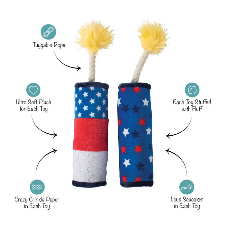 Sparkle On Plush Dog Toys - Set Of 2