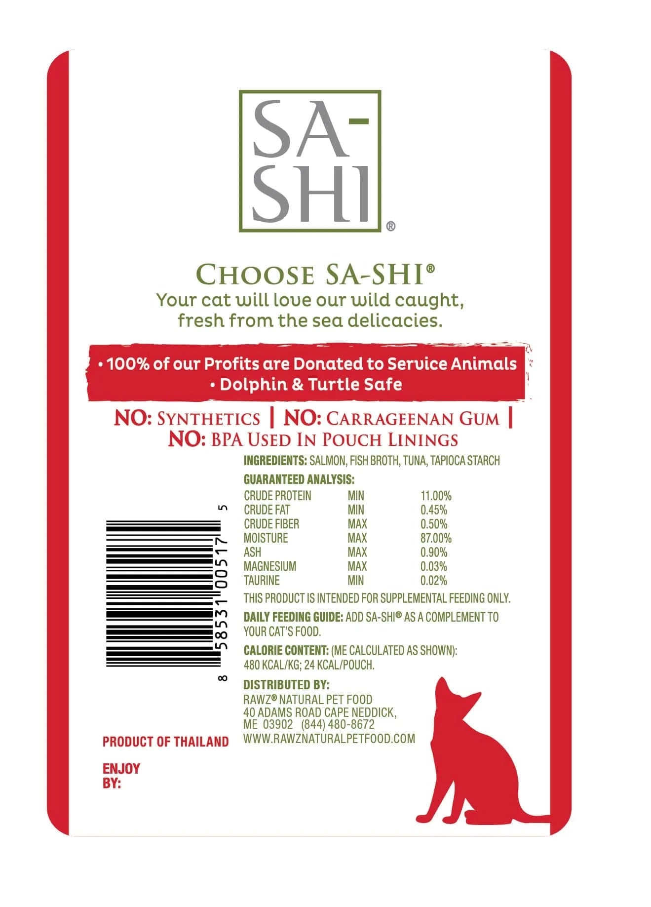 Sa - Shi Salon & Tuna Recipe (1.76oz) - Cat Food Topper - The Family Pet