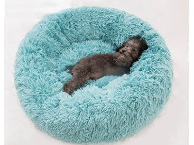 Plush Round Calming Cat Bed for Cozy Autumn and Winter Sleep