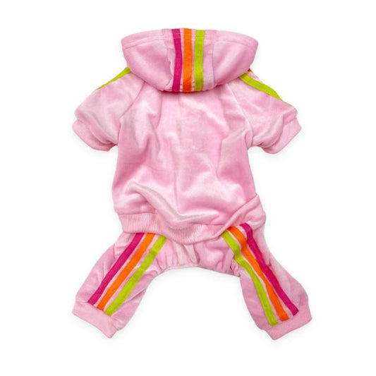 Velour Pink Dog Jogger - Only Available in Size 10"