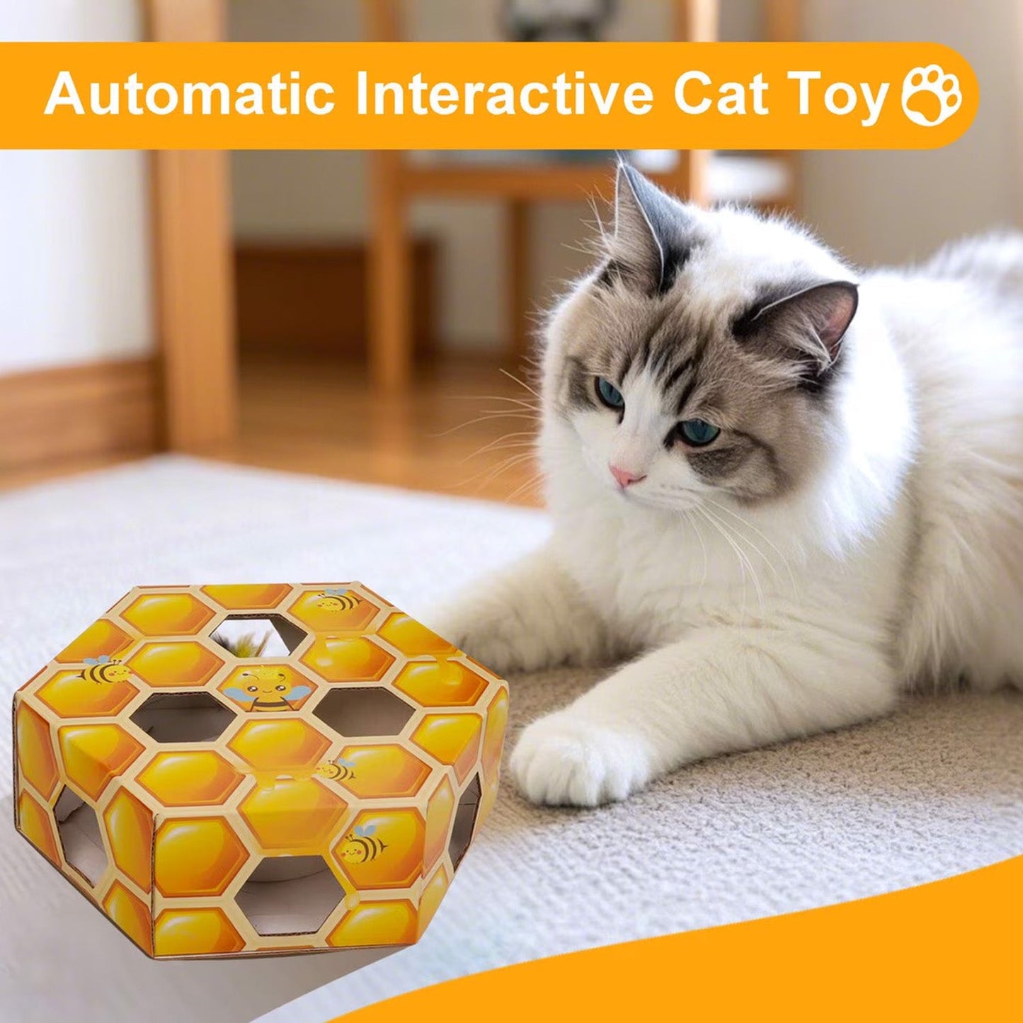 Interactive - Cat Toy -  Peek'A'Pounce Fuzzy Hive