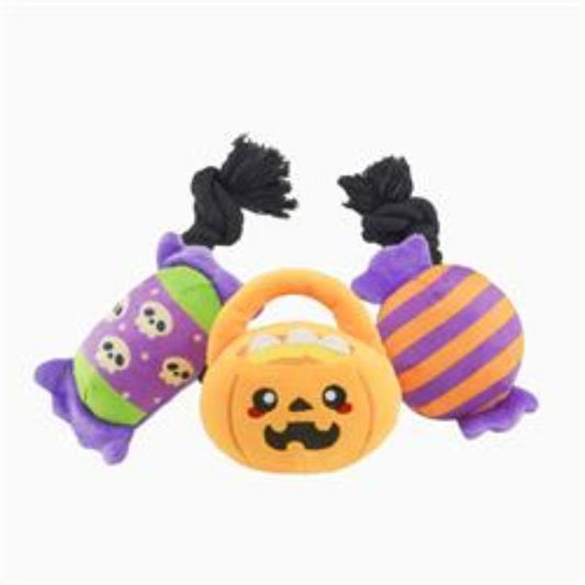 Howloween Night Halloween Candy Rope Plush Dog Toy Set