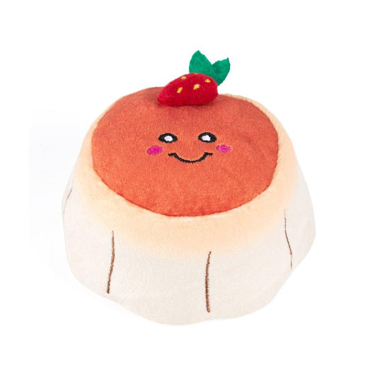 NomNomz Flan Smiley Face Squeaky Plush Pet Toy