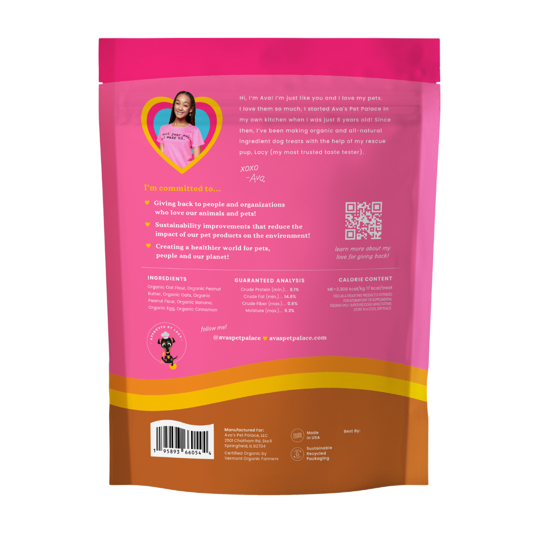 Ava's Pet Palace Organic Dog Treat Bag - Bundle 3 Flavors Bags