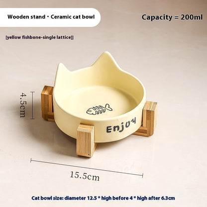 Elevated Wooden Cat Bowl Set: Healthy Posture Dining Station
