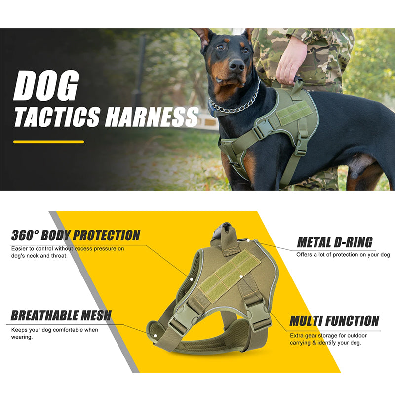 Tactical dog vest: for large dogs (German Shepherd, Golden Retriever) – training, military-style accessories. - Purrfect Pet Kingdom