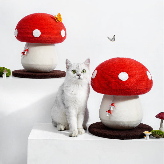 Purrfect Pet Kingdom Cat Scratch Board Mushroom Red Umbrella Scratching Board Cat (Red Poisonous Mushroom, Red) - Premium Cat Scratching