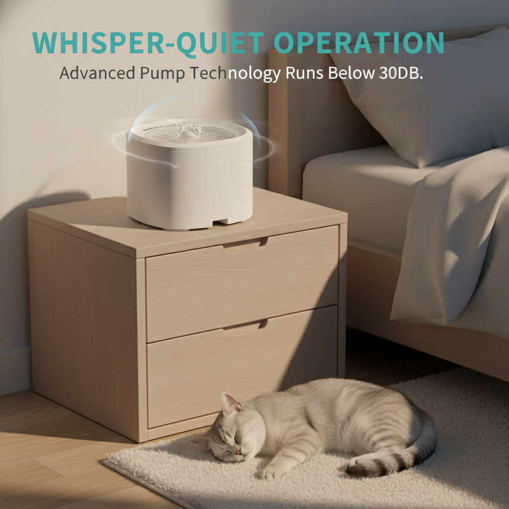 Quiet Smart Water Fountain - 3L Motion Sensor Pet Bowl