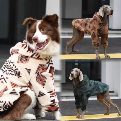 Thick Warm Arctic Fleece Winter Coat For Large Dogs