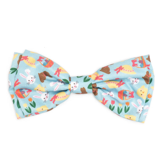 Hoppy Easter Blue Pet Bow Tie - 2 Sizes