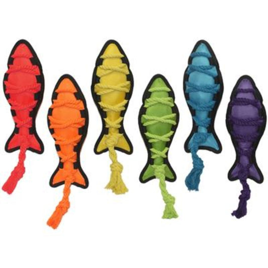 Cross Rope Fish Dog Toy - 19" - Red