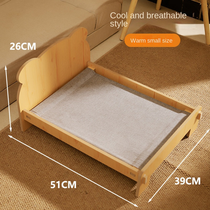 Cat Bed Solid Wood Removable Princess Style 🛏️