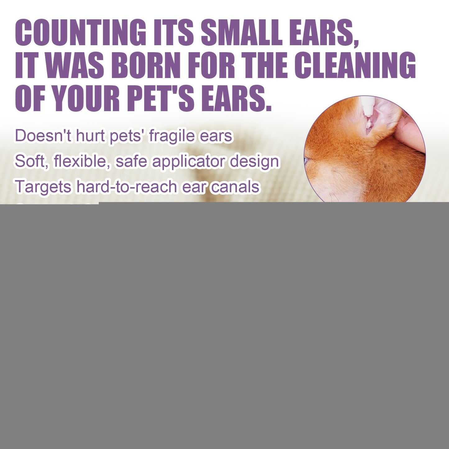 Pet Ear Cleaner, Cats And Dogs Relieves Ear Canal Odors Cleaning Earwax Ear Wash Drops