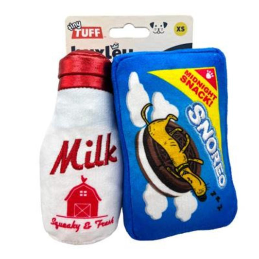 Tiny Tuff Milk & Snoreo Cookies Plush Dog Toy Set - 2 Pk