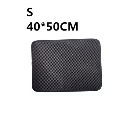 Double Layer Cat Litter Trapping Mat — Waterproof Bed Pad for Litter Box