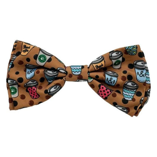Coffee To Go-Go Brown Pet Bow Tie - 3 Sizes
