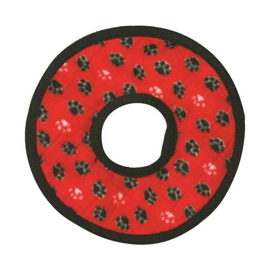 Tuffy Ultimate Ring Red Paws Dog Toy