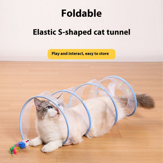 Pet Cat Tunnel Self-Hi Relieving Stuffy Cat Toy Channel