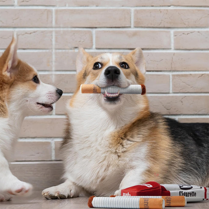 Ciga-rette-like Dog Toy, a Pet Self-entertainment Plush Toy that is Chew-resistant and Helps with Teething
