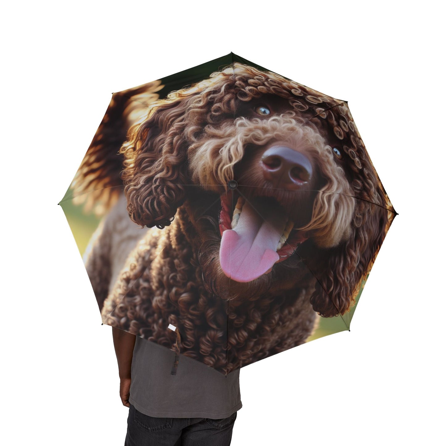 Curly Coated Retriever Semi-Automatic Foldable Umbrella