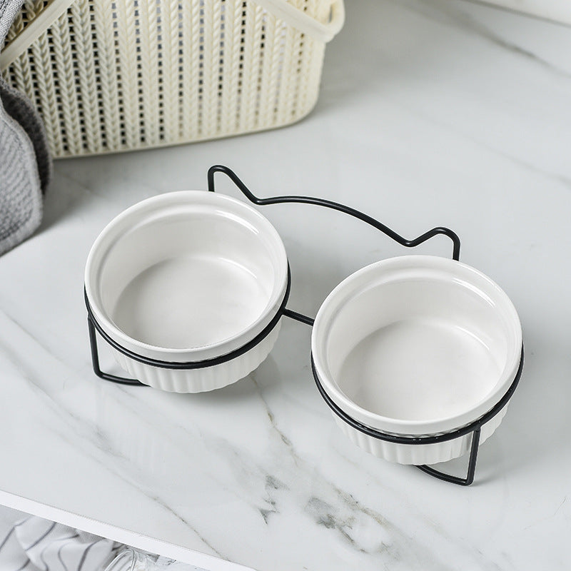Premium Elevated Ceramic Cat Bowl for Optimal Spinal Health