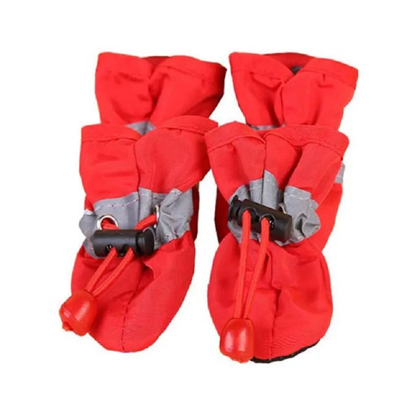 New 4pcs Pet Dog Shoes Anti-slip Rain Snow Boot Thick Warm For  Small Cats Dogs Puppy Dog Socks Booties