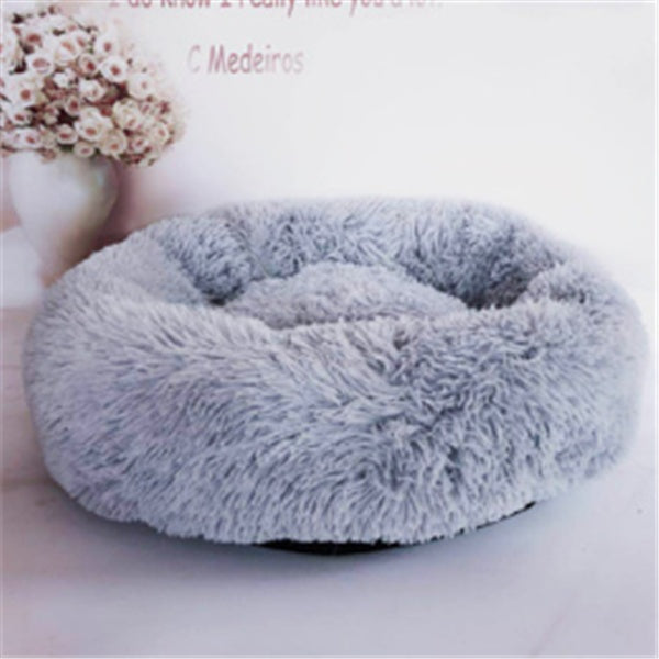 Plush Round Calming Cat Bed for Cozy Autumn and Winter Sleep