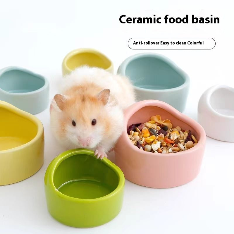 Simple Ceramic Hamster Small Size Food Basin Chipmunk
