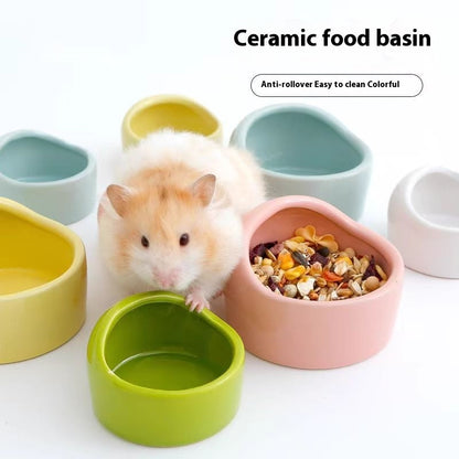 Simple Ceramic Hamster Small Size Food Basin Chipmunk