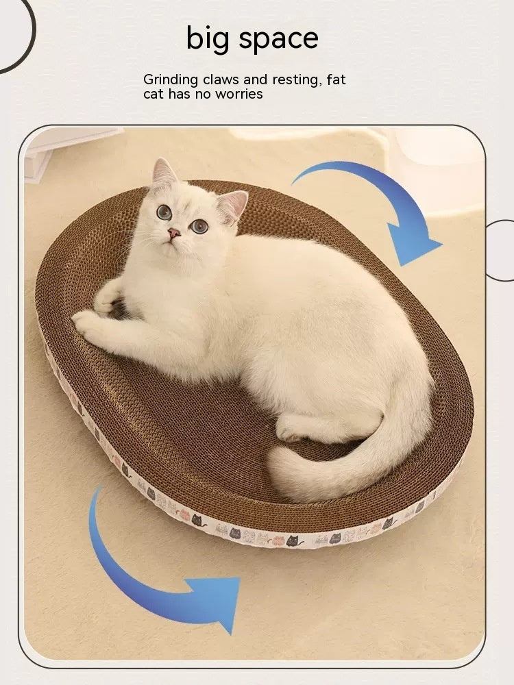 Purrfect Pet Kingdom Cat Scratch Board And Cat Nest Integrated, Wear-resistant An (Cat Scratch Board, Oval Medium) - Premium Cat Scratching
